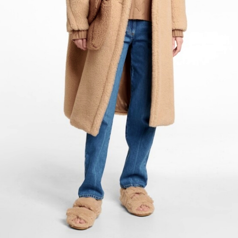 Max Mara Faux Shearling Sandya Sandals